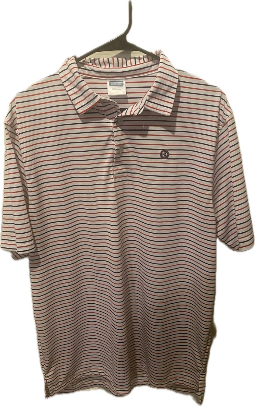 Volunteer Traditions Tristar Premier Stripe Polo Shirt Men's Large L TN Golf